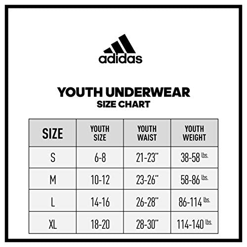 adidas Boys' Youth Performance Graphic 4-Pack Boxer Brief, Grey/Black/Nomad Camo Green, Small