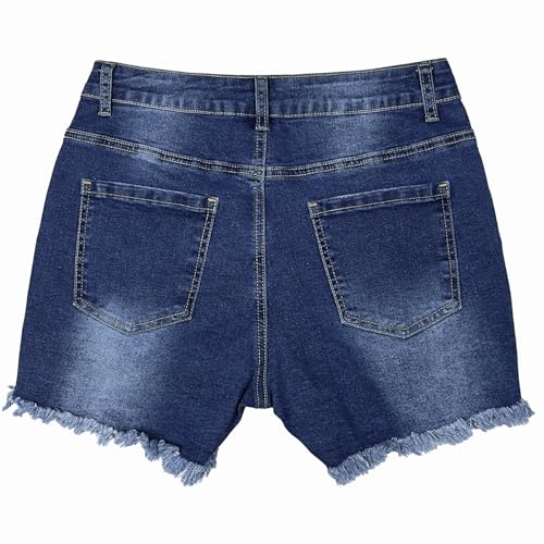 Women's Ripped Jeans High Waist Stretch Skinny Jean Destroyed Denim Plus Size Shorts for Women