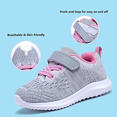 COODO Toddler/Little Kid Boys Girls Shoes Running Sports Sneakers (7 Toddler,Lt.Grey)