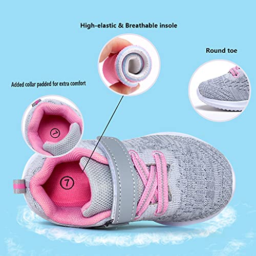 COODO Toddler/Little Kid Boys Girls Shoes Running Sports Sneakers (7 Toddler,Lt.Grey)