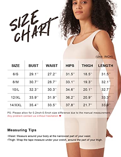 POSHDIVAH Women's Maternity Bodysuit Pregnancy Shapewear Sleeveless Scoop Neck Tank Top Shorts Bodycon Jumpsuit for Photoshoot Workout Beige Small