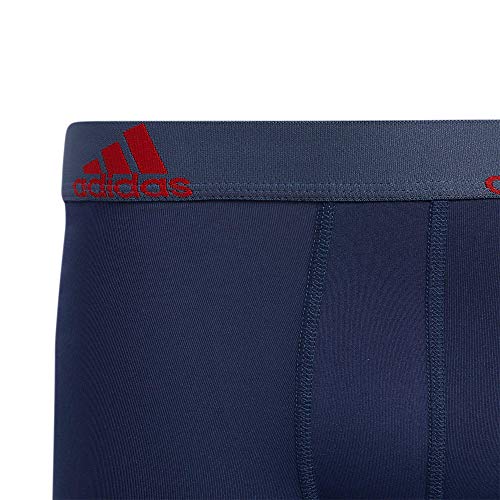 adidas Kids-Boy's Performance Boxer Briefs Underwear (4-Pack), Tech Indigo Blue/Grey/Vivid Red, Large