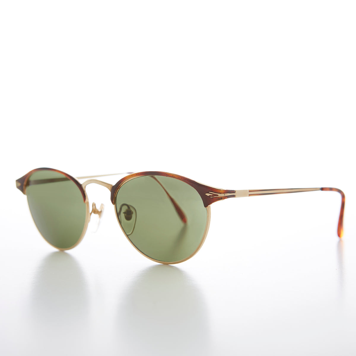Delicate Browline Oval Lens Vintage Sunglass - Kaia