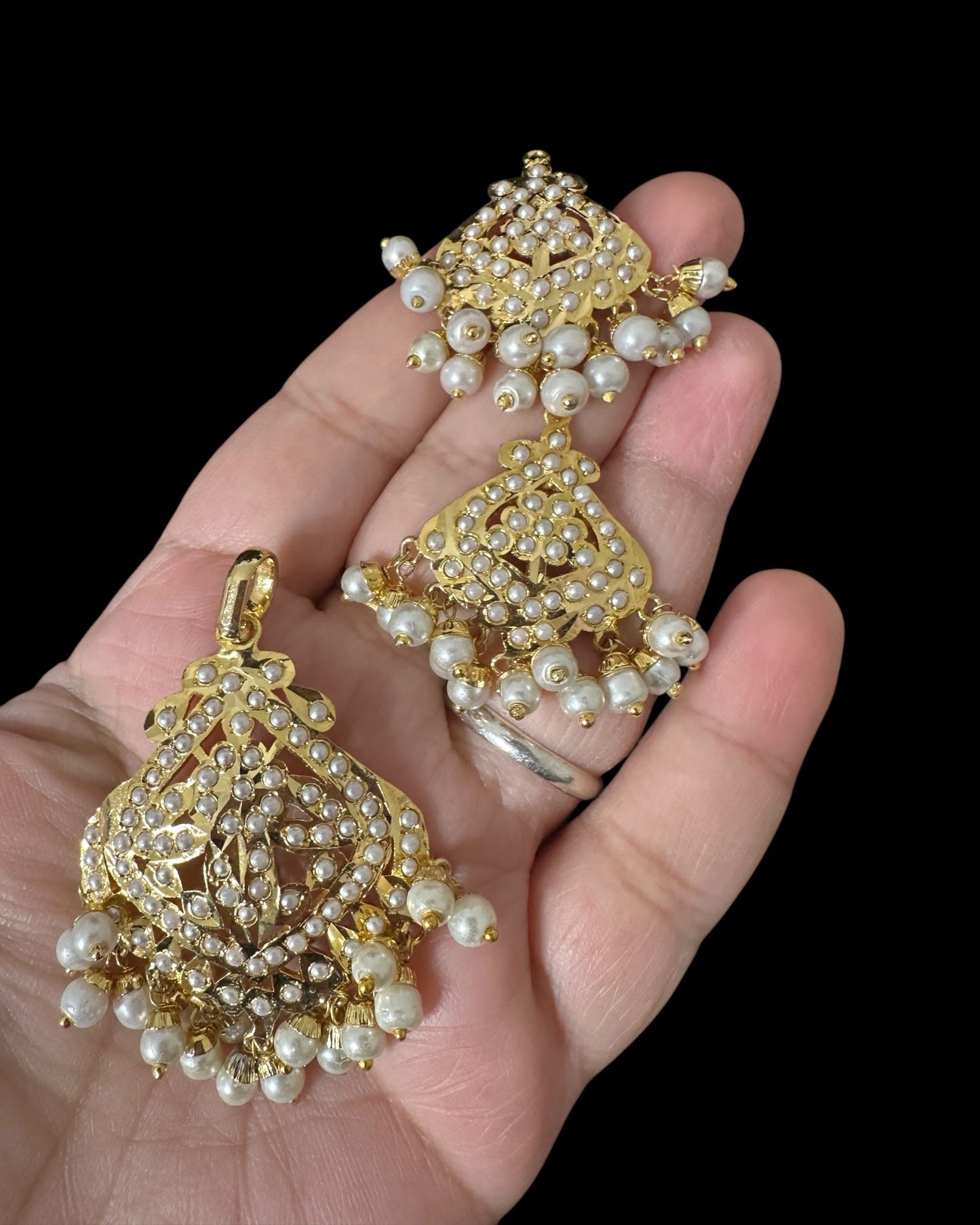 PS544 Ayeza jadau pearl pendant set ( SHIPS IN 3 weeks )