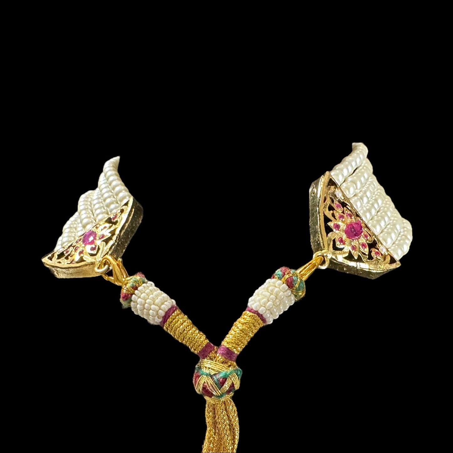 C317 Gold plated jadau choker in red ( READY TO SHIP )