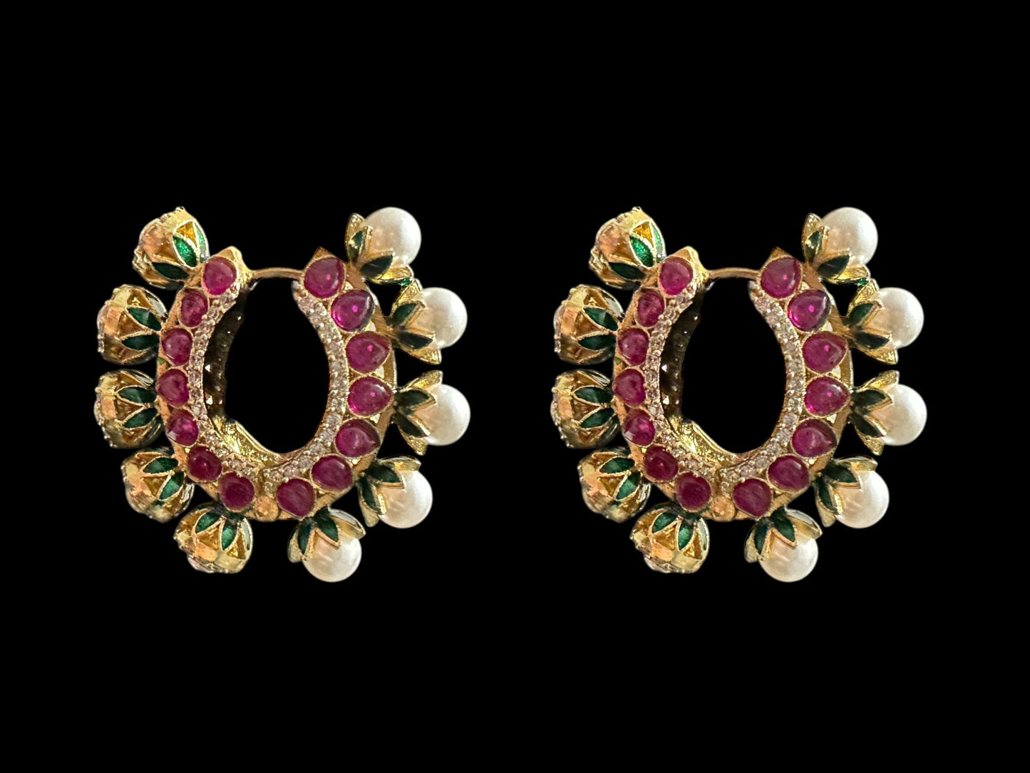 DER718 Isha High quality Polki earrings included Bali style ( SHIPS IN 2 WEEKS )