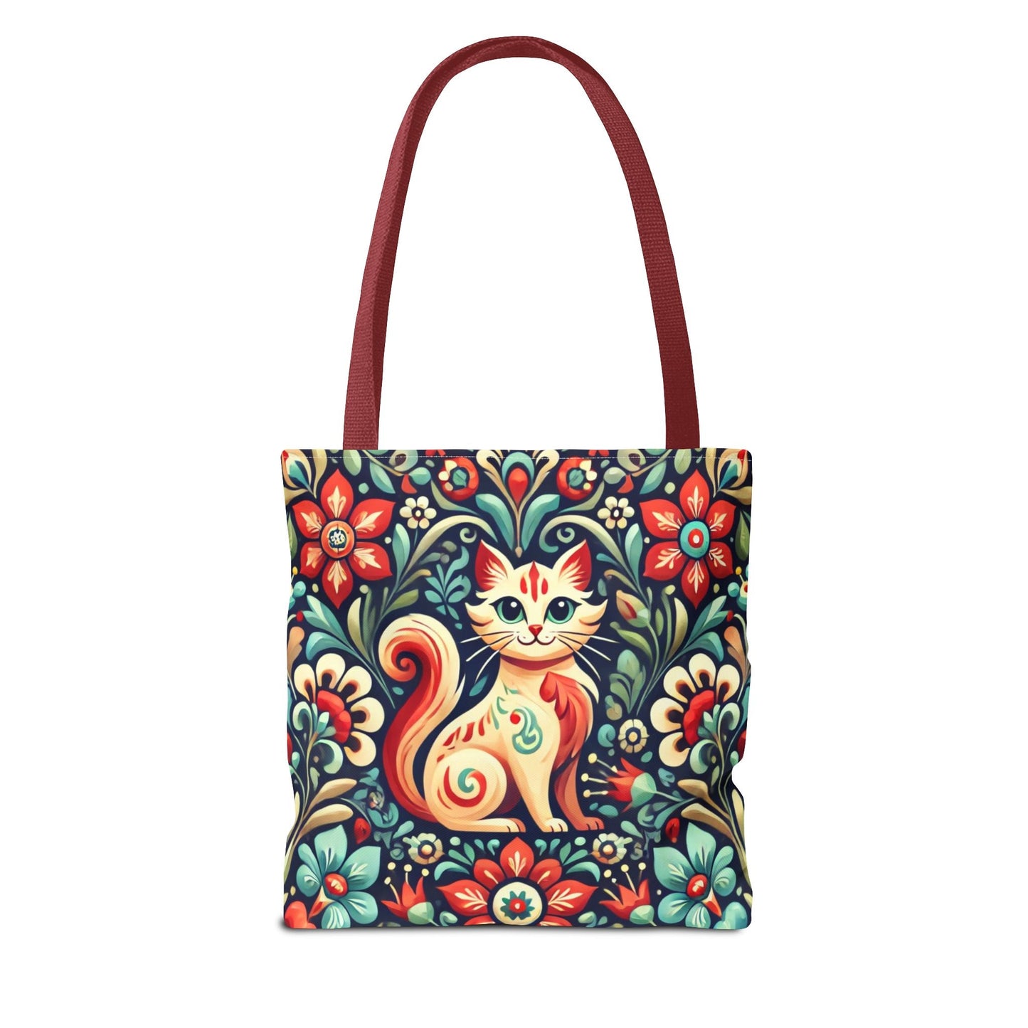 Orange Cat Folk Art Tote Bag