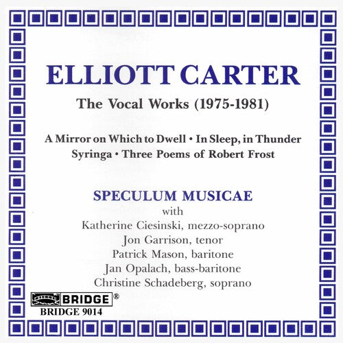 Carter / Speculum Musicae - Vocal Works - Music CD
