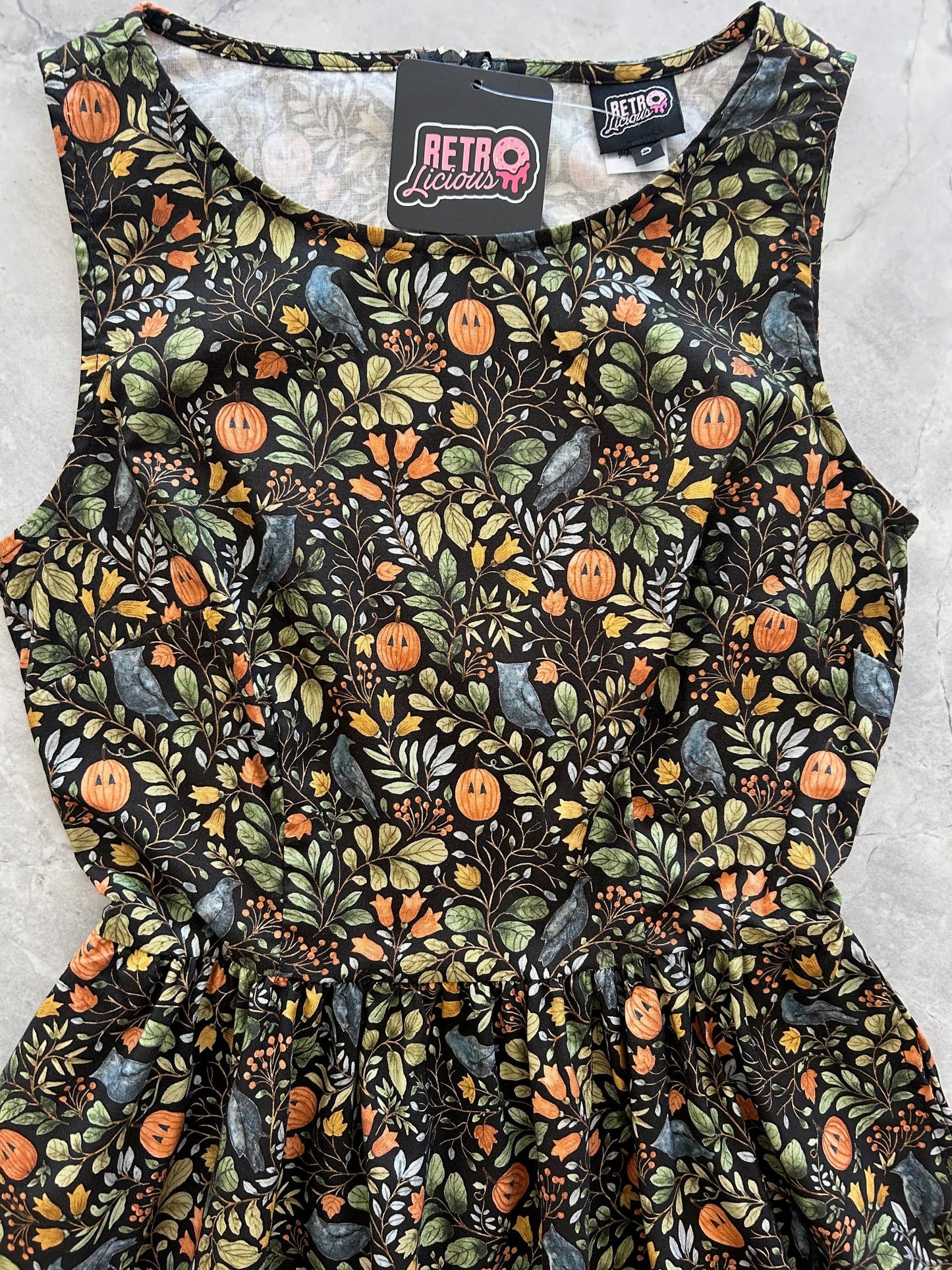 Pumpkin Foliage Midi Dress
