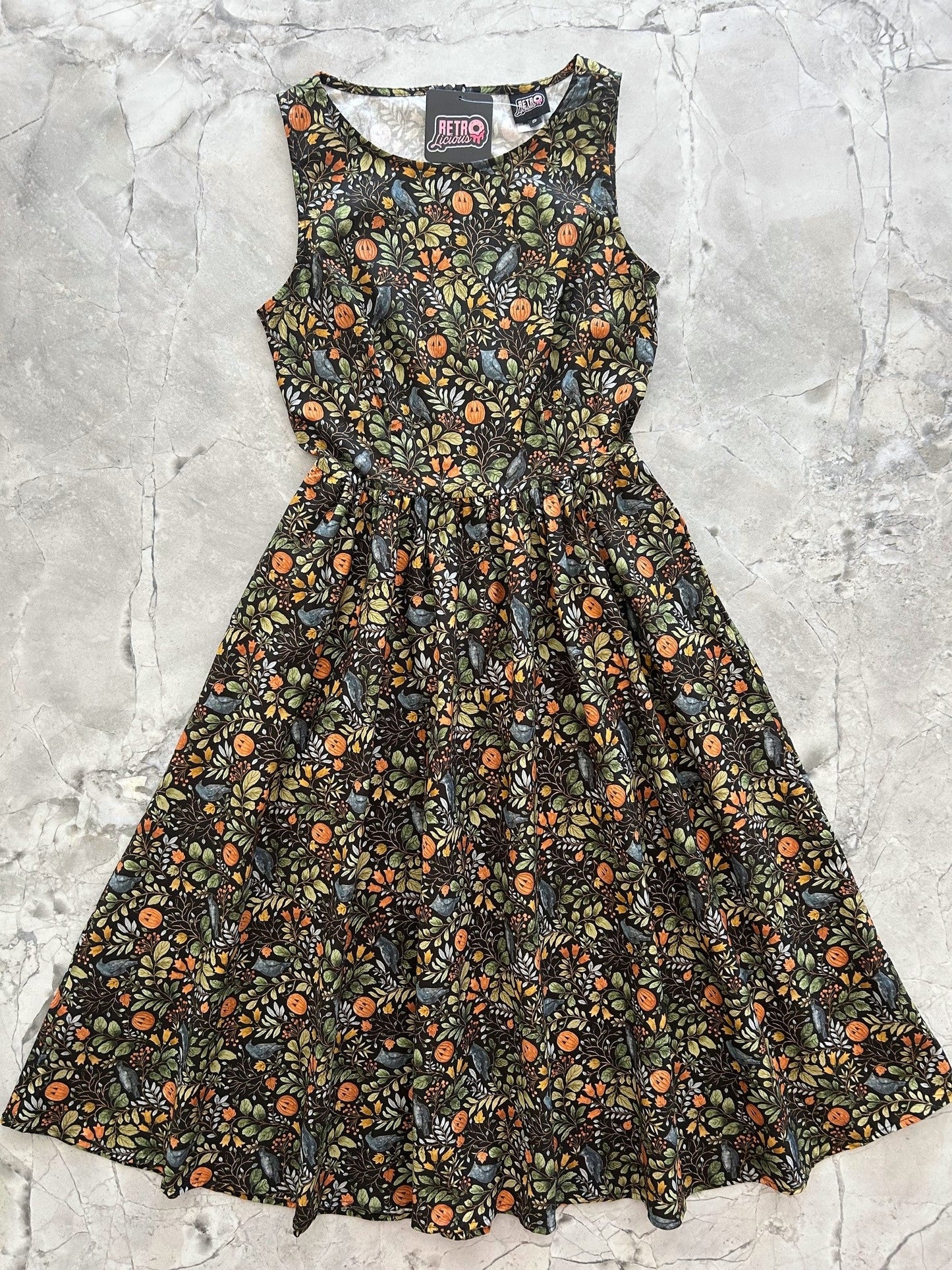 Pumpkin Foliage Midi Dress