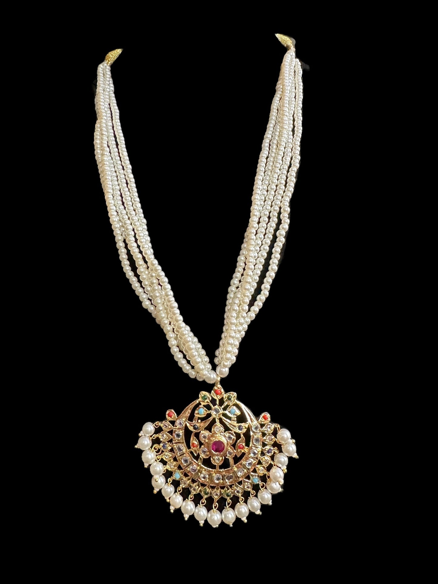 PS338 Nihar pendant set ( navratan ) (READY TO SHIP )