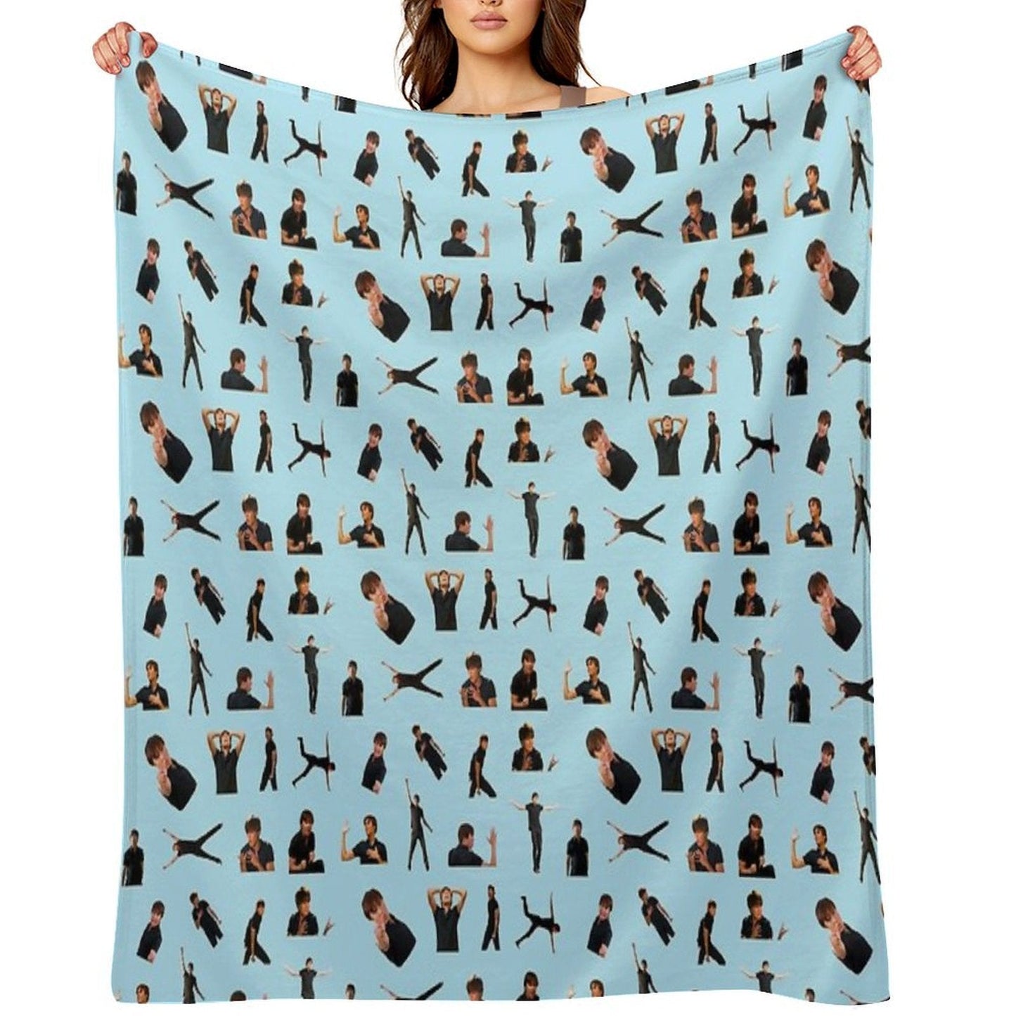Zac Efron Troy Bolton Bet On It High School Musical Collage Stickers Throw Blanket