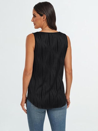 Round Neck Wide Strap Tank - Sybaritic Boutique