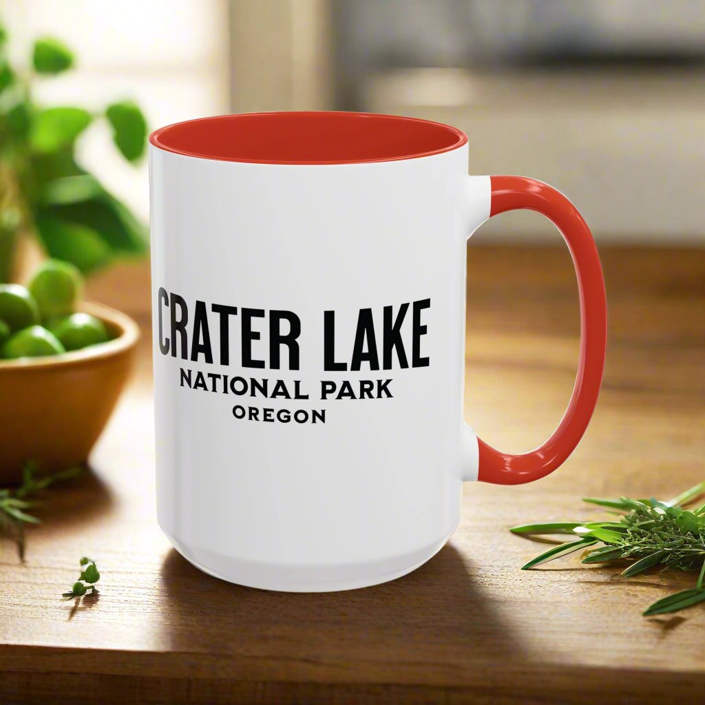Crater Lake Accent Coffee Mug 11oz 15oz National Park Scenic Bear Shield