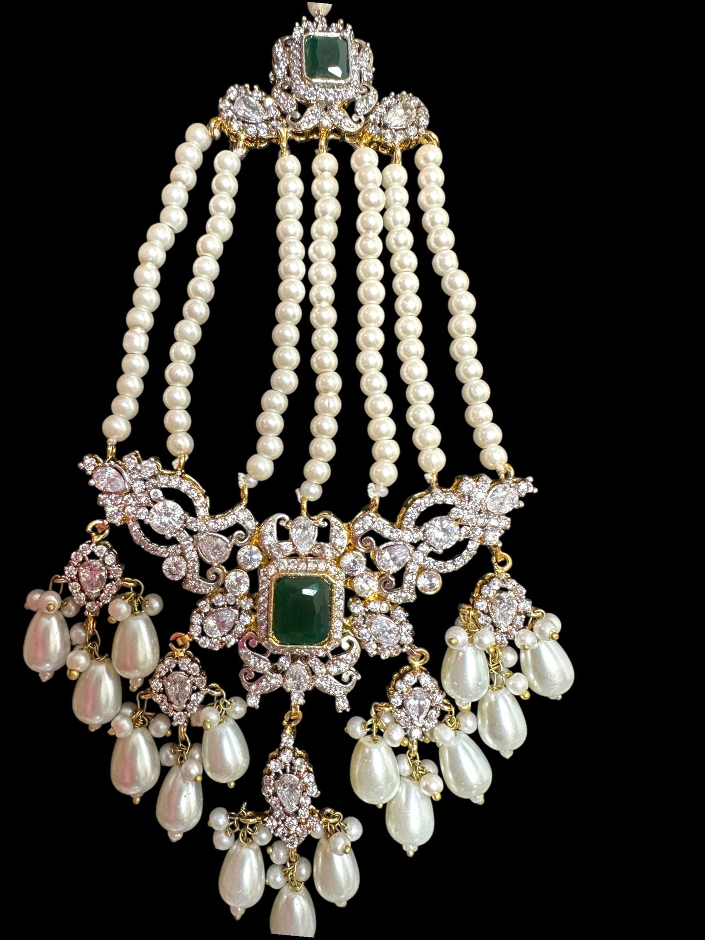 BR472 Farhat bridal set in green ( READY TO SHIP)