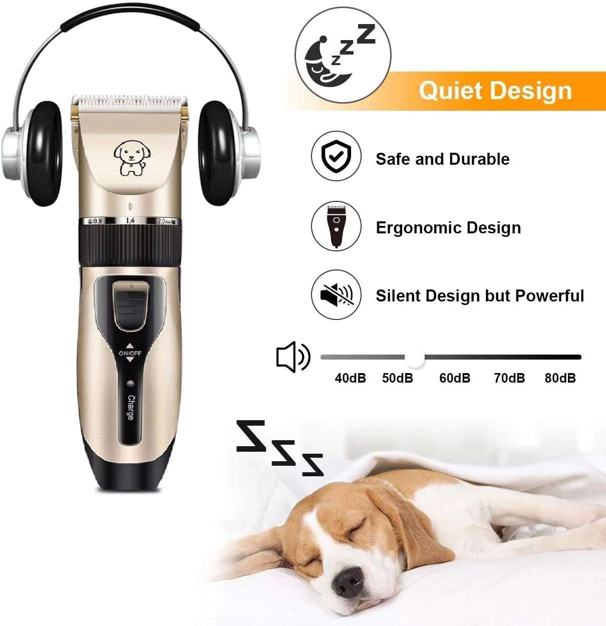 Rechargeable Dog Clippers, Low Noise