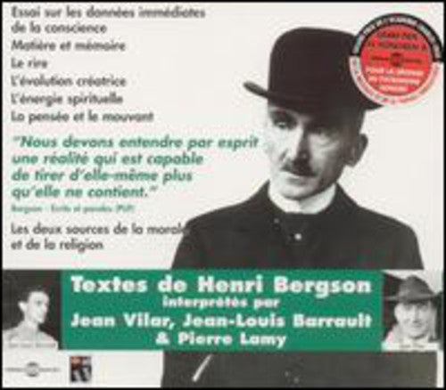 Bergson,henri - Interprete Par Jean Vilar Et Jean Louis Barrault - Music CD