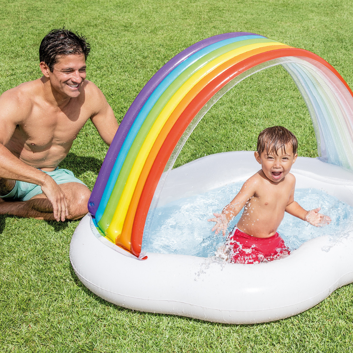 Rainbow Cloud Baby Pool (Ages 1-3) 56"x47"x33