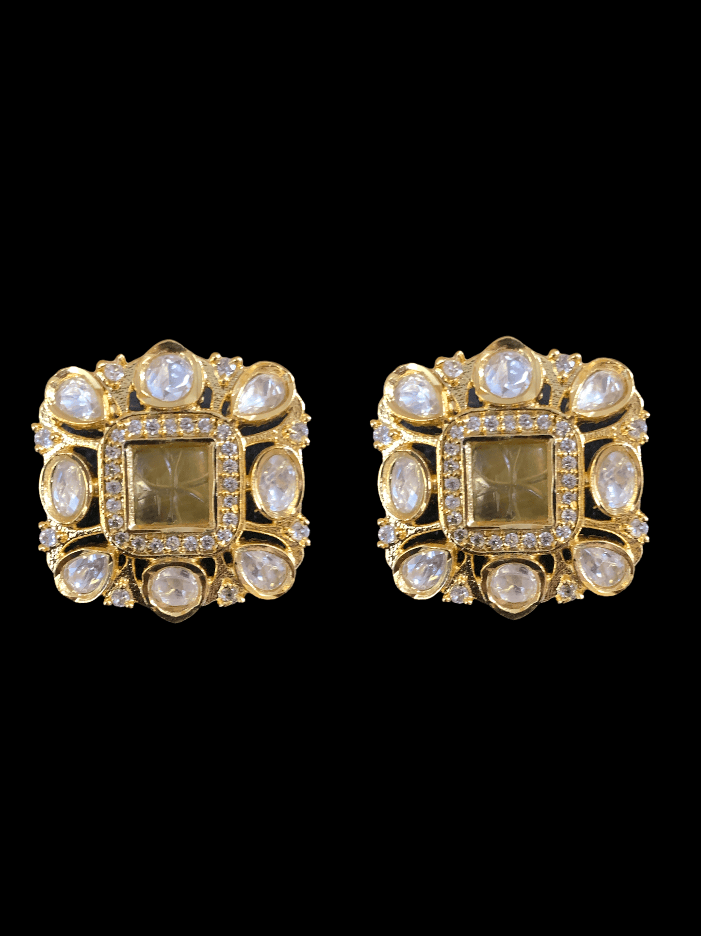 ET524 Gold plated polki tops ( READY TO SHIP)