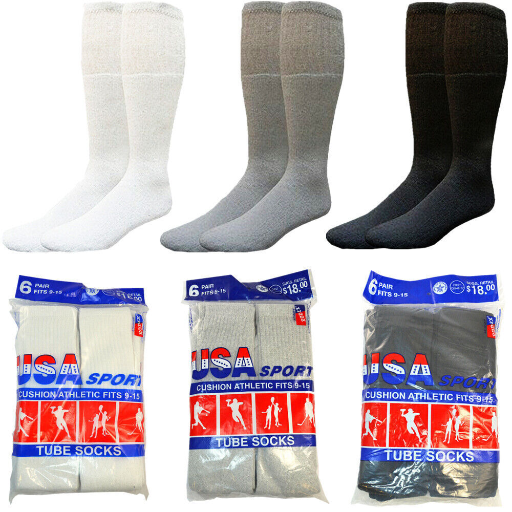 Wholesale Bulk Lot Men Tube Socks Over the Calf Big & Tall Size 9-15 10-15 13-16