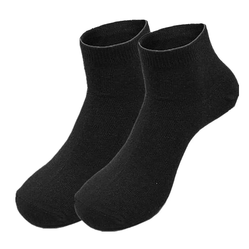 3 Pairs Socks Mens Ankle Quarter Crew Sport Plain Solid Socks Cotton Low Cut Sizes 9-13