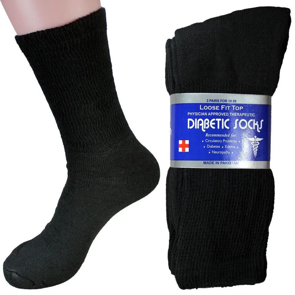 Wholesale Bulk Mens Diabetic Crew Socks Health Circulatory Size 9-11,10-13,13-15