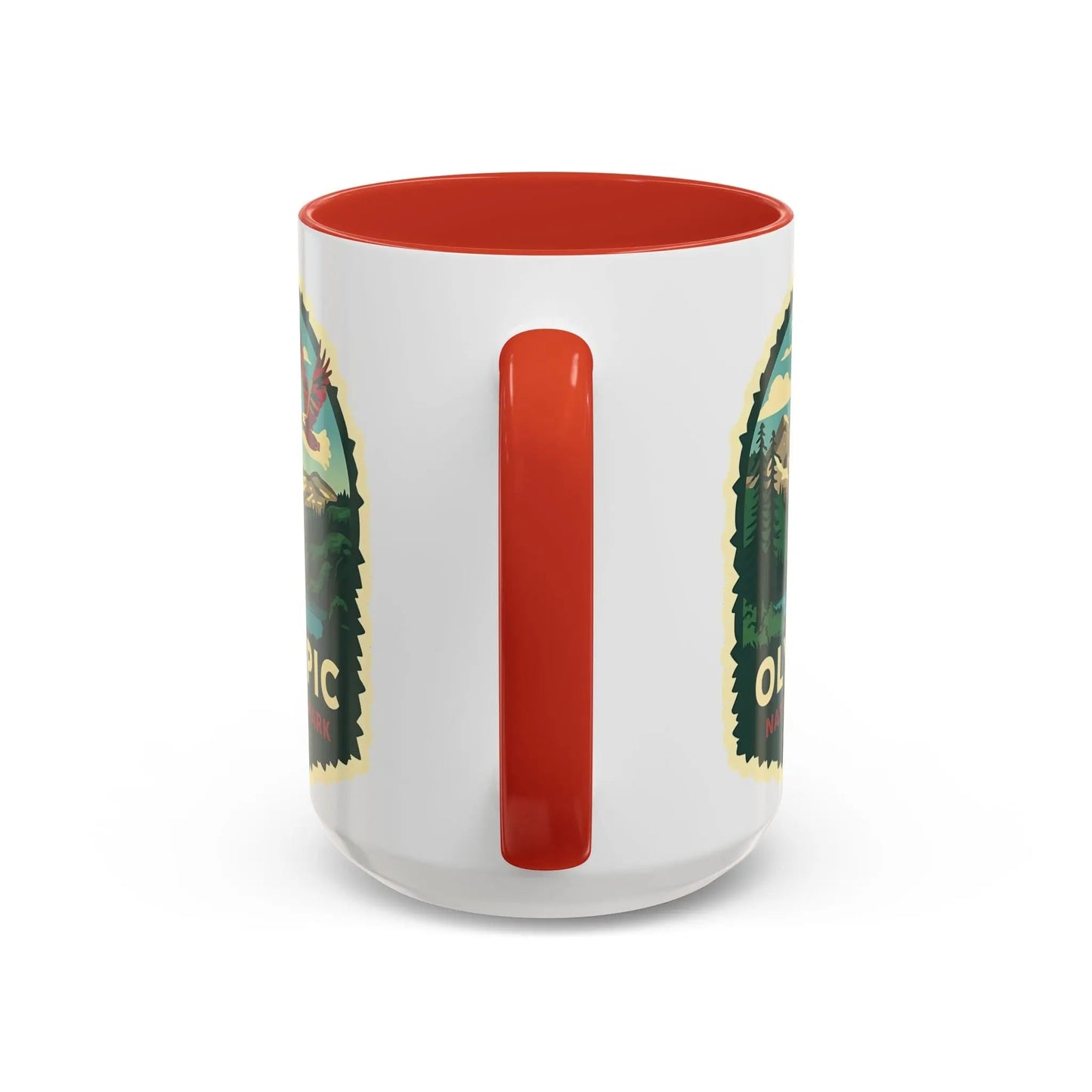 Glacier National Park Accent Coffee Mug 11oz 15oz Eagle Fly Over Blue Black Pink Red Outdoor Inspired Ceramic Mug
