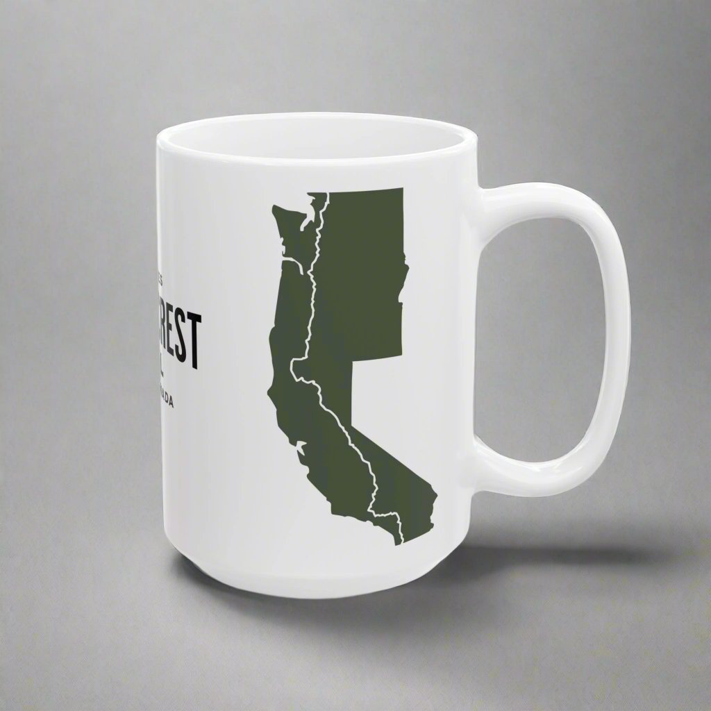 Pacific Crest Trail Classic Trail Marker Coffee Mug 11oz, 15oz Mexico To Canada Map
