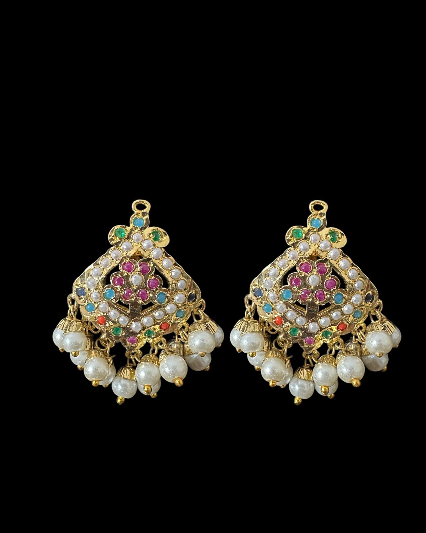 PS545 Ayeza jadau navratan pendant set ( SHIPS IN 3 WEEKS )