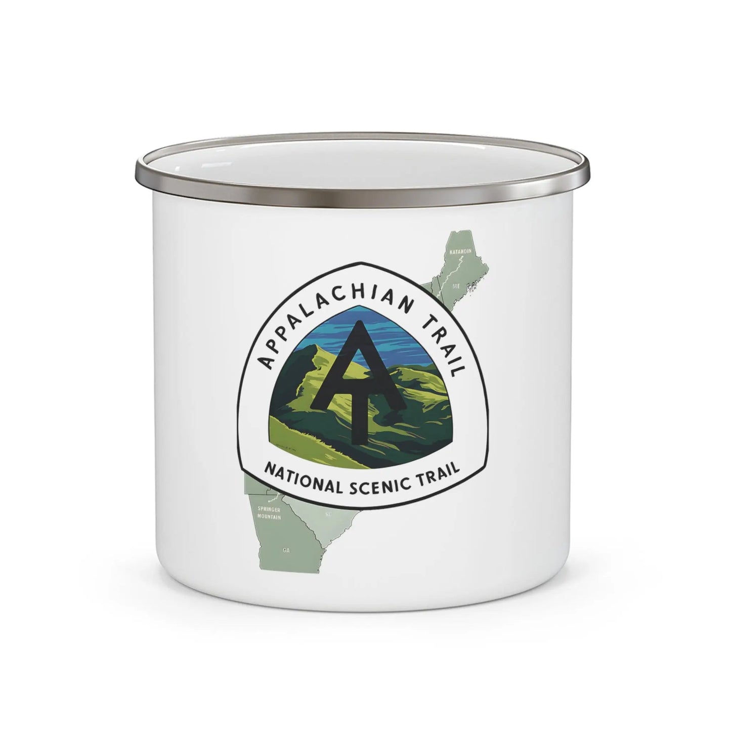 Appalachian Trail Logo Enamel Camping Hike Mug Scenic Map