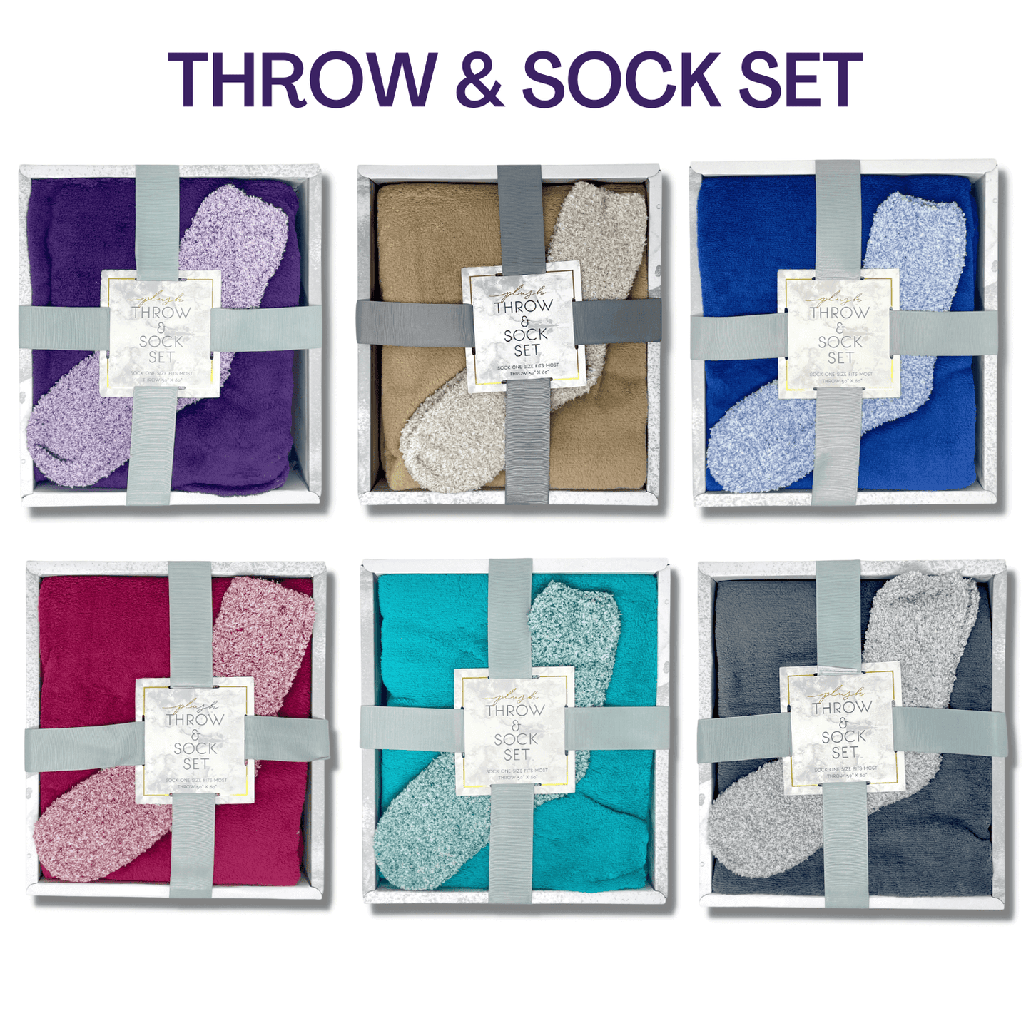 Plush Throw and Socks Gift Box Set