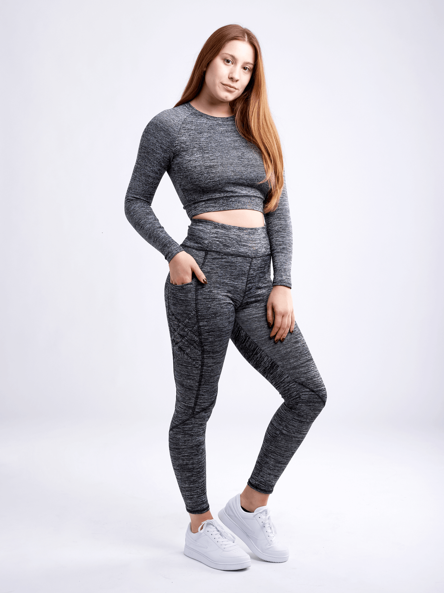 JupiterGear High-Waisted Criss-Cross Training Leggings with Hip Pockets