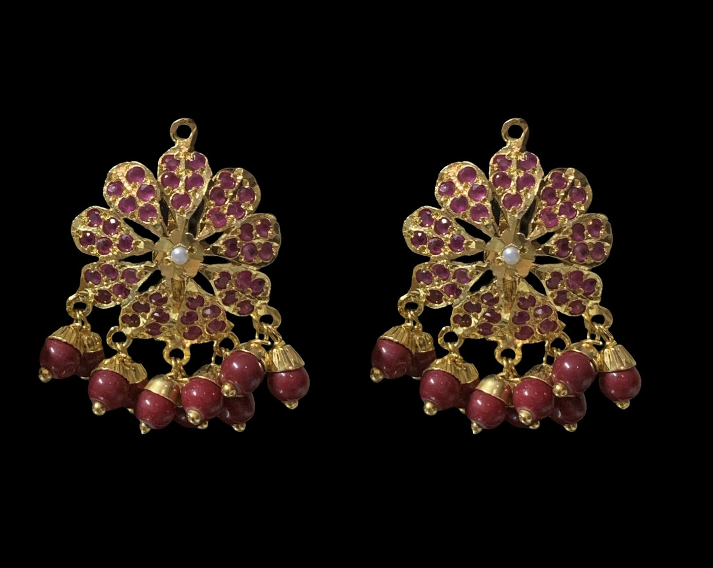 PS481 Kavya pendant set in Ruby ( READY TO SHIP )