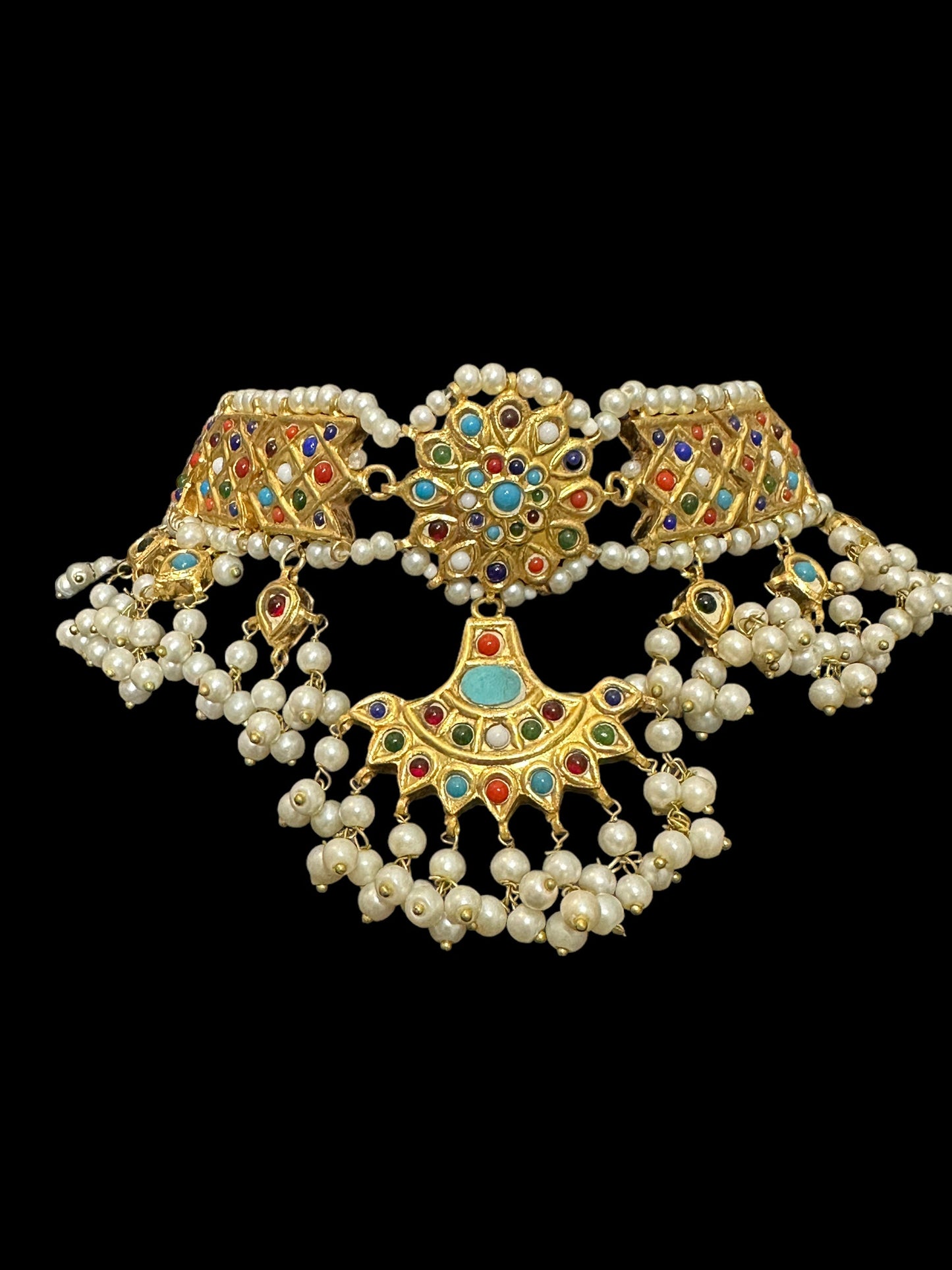 C314 Aniya navratan choker set ( READY TO SHIP )