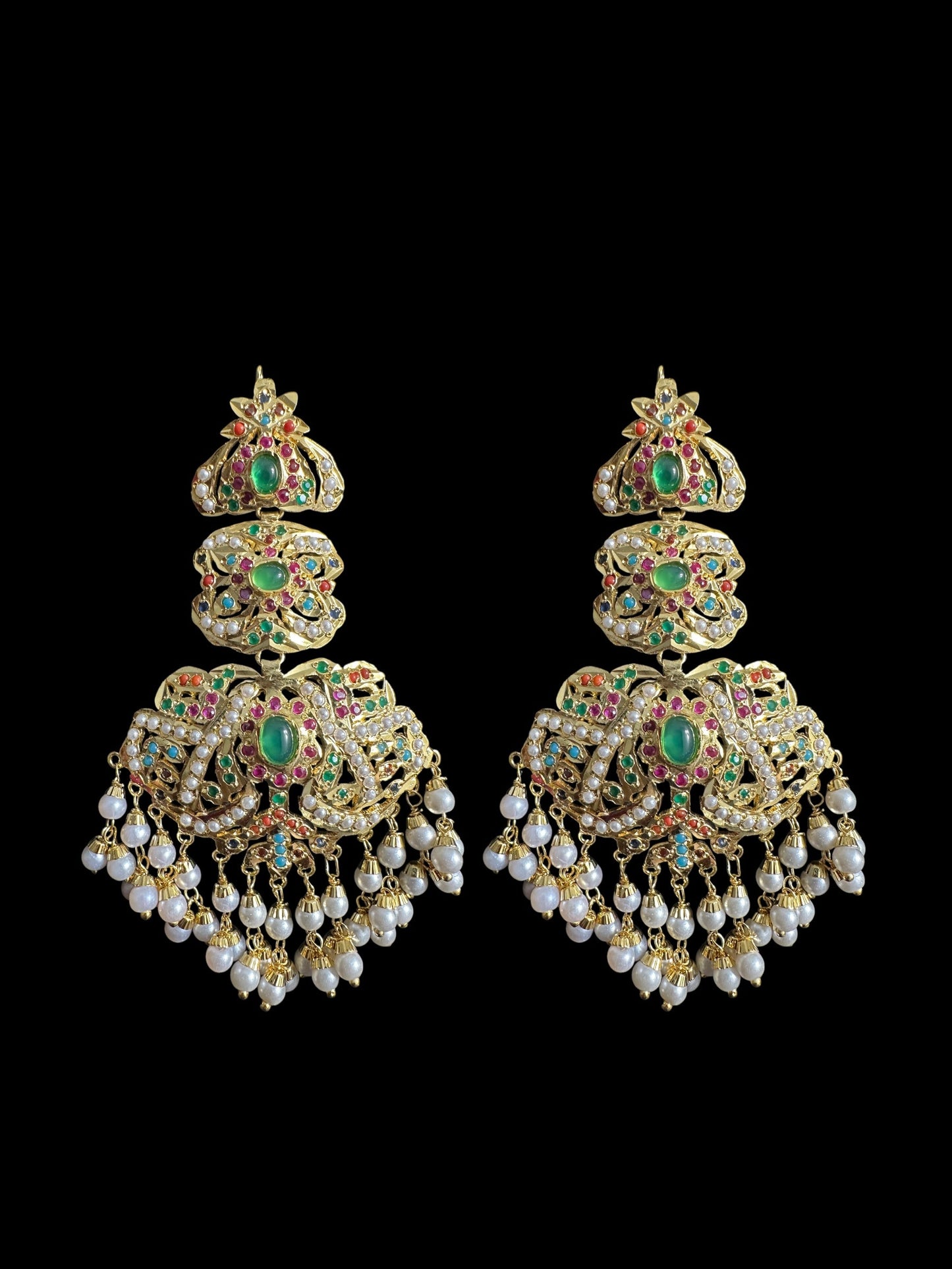 DLN97  Filza jadau rani haar in Navratan ( READY TO SHIP )