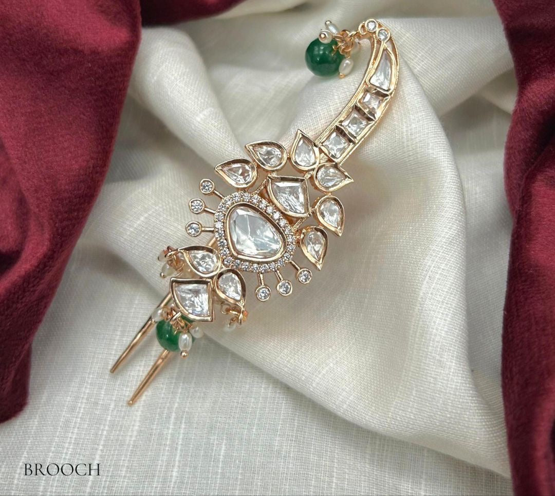 Polki sarpech / turban accessory / brooch ( READY TO SHIP )