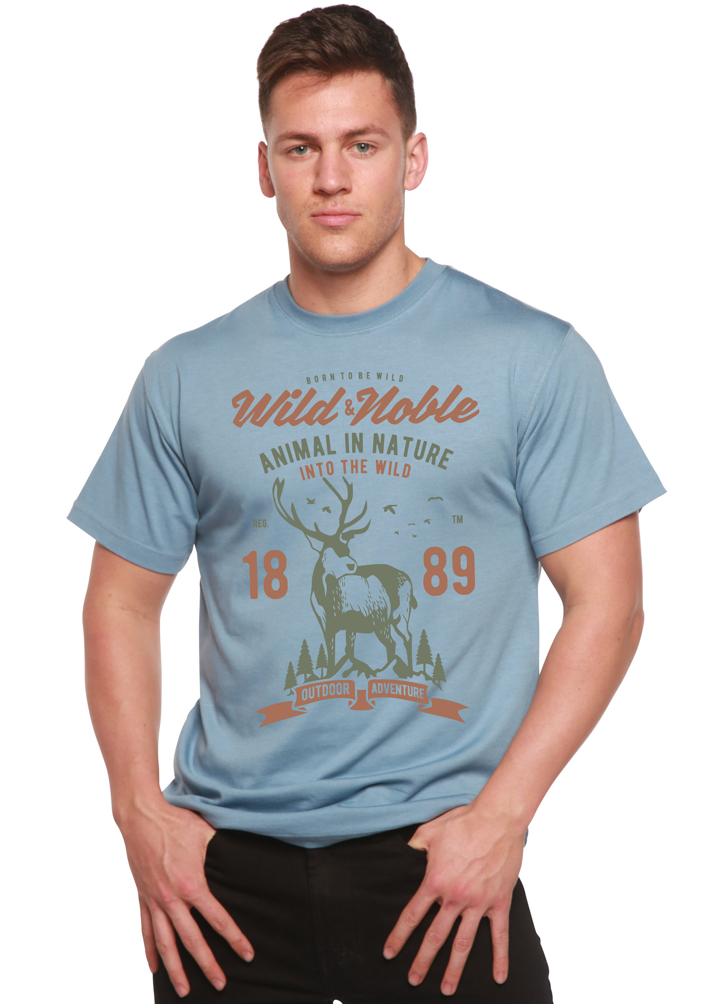 Wild And Noble Spun Bamboo® Men's Bamboo Viscose/Organic Cotton Short Sleeve Graphic T-Shirt