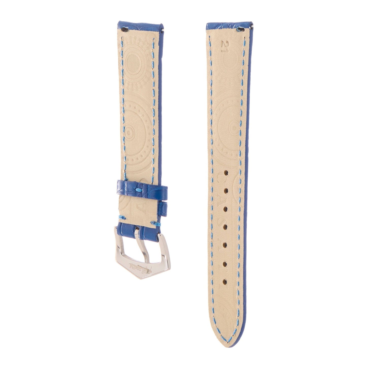 Matt Light Blue Alligator Watch Strap