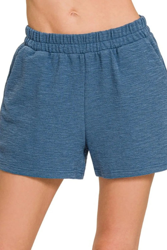 Zenana Cotton Slub Shorts