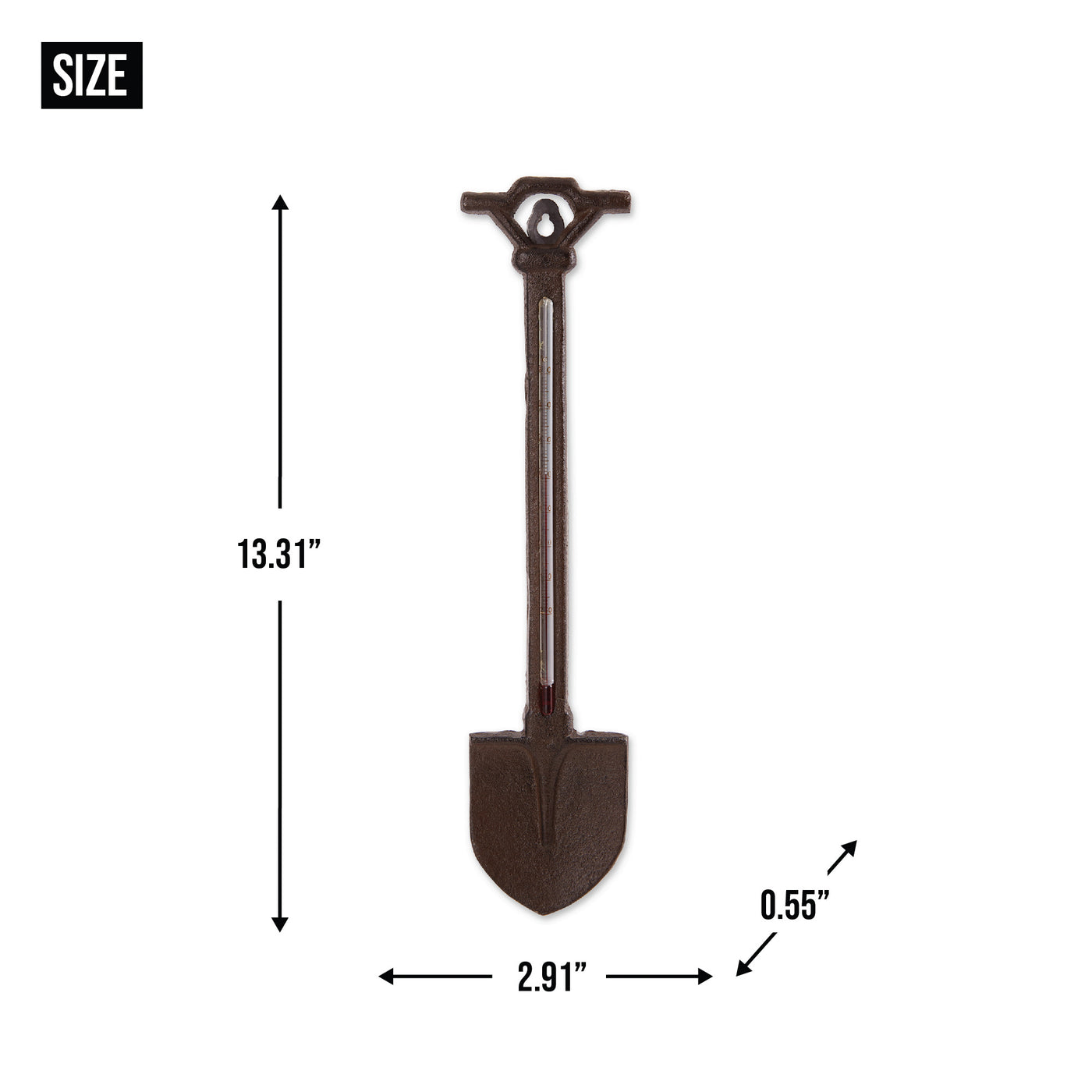 GARDEN SHOVEL CAST IRON THERMOMETER