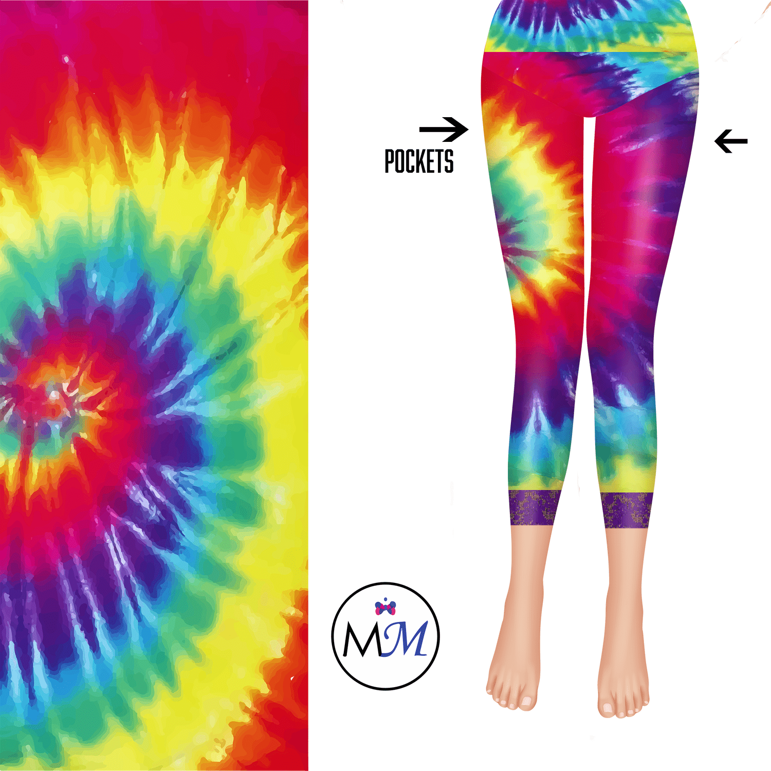 Tye Dye Lace Capri Leggings with Purple Lace – Triathlete Store