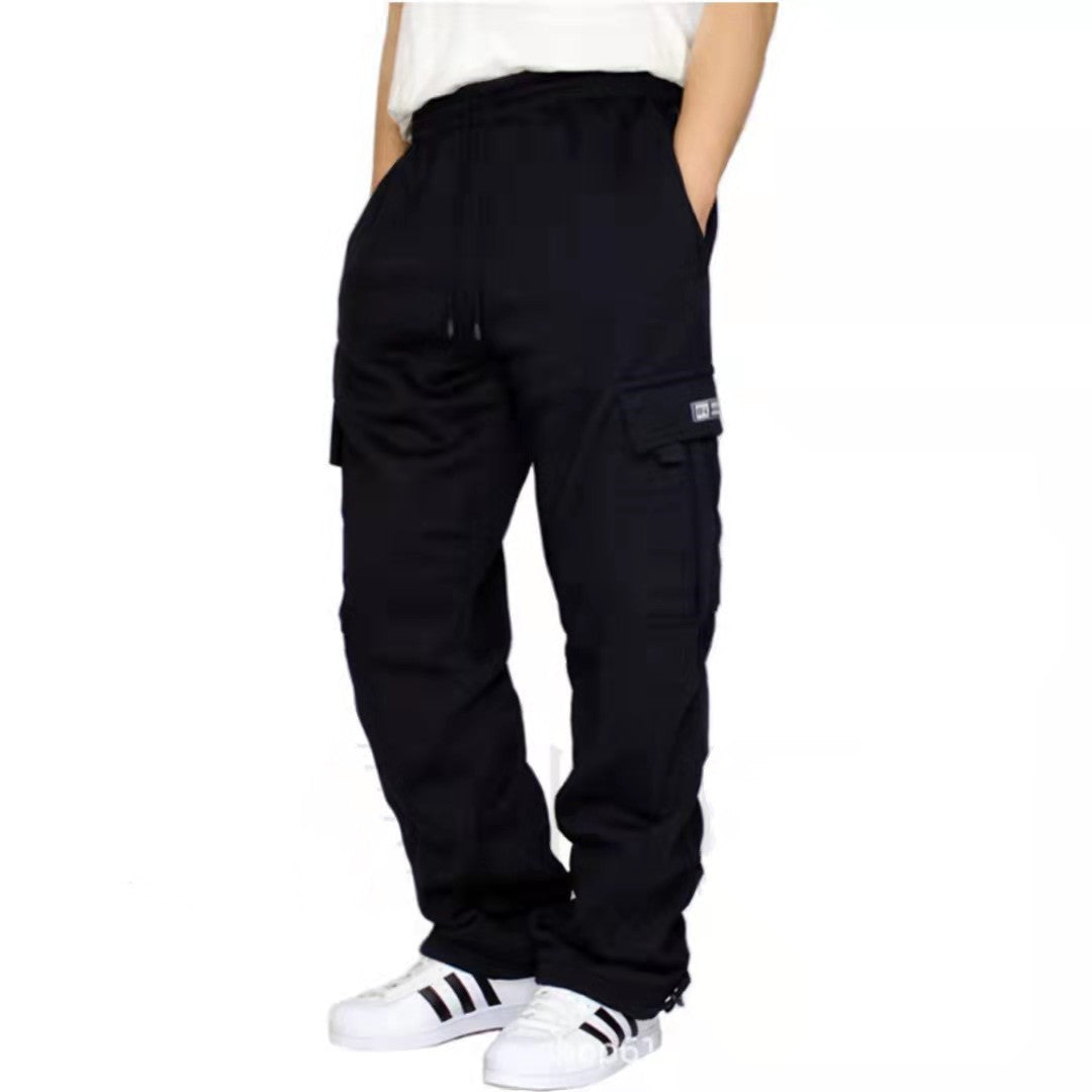 Men's Cargo Joggers - Elastic Waist Drawstring Pants with Pockets