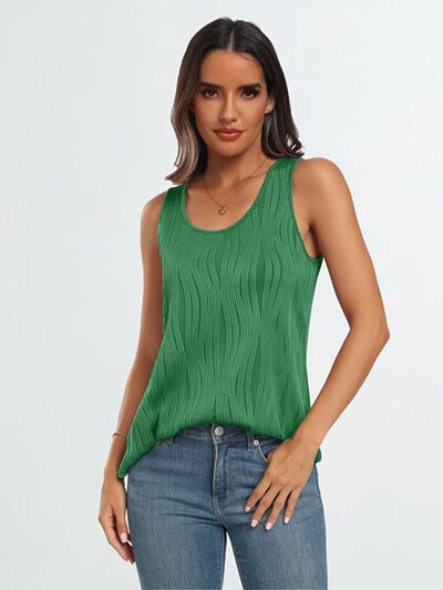 Round Neck Wide Strap Tank - Sybaritic Boutique