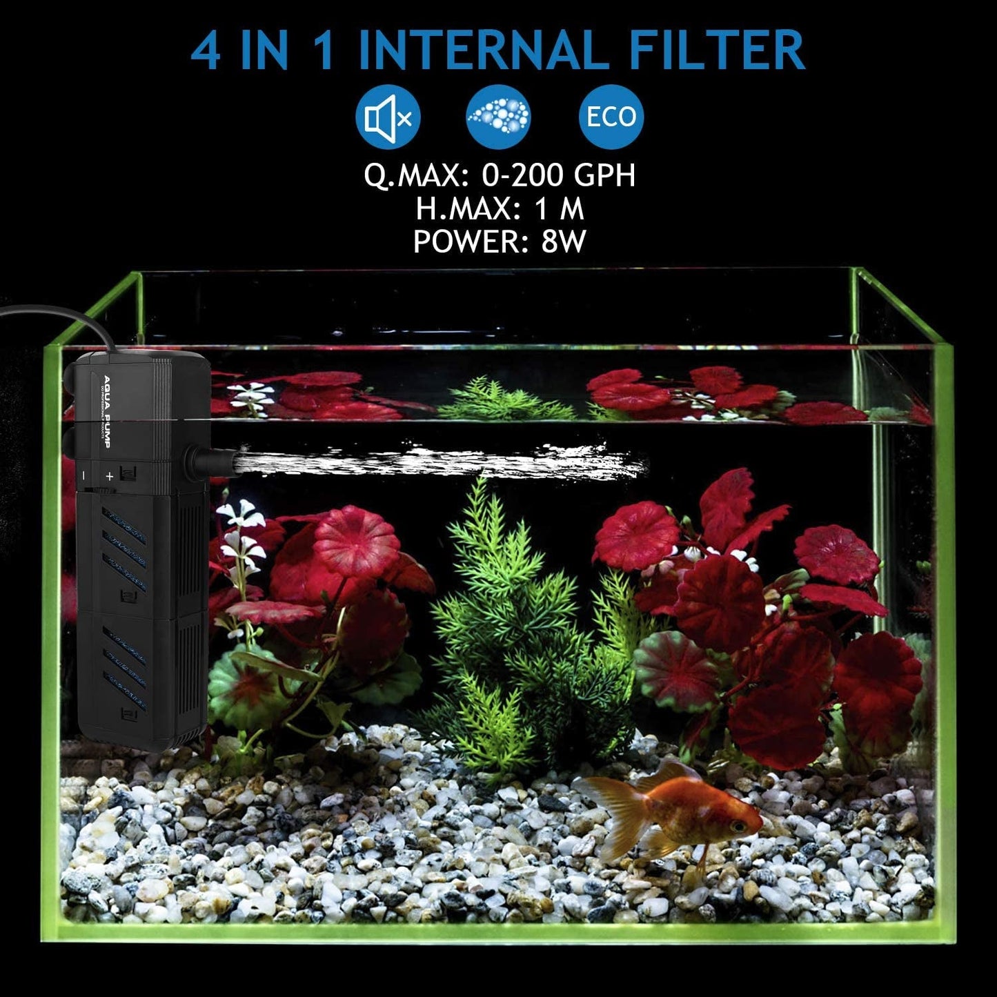Adjustable Fish Tank Filter for 10-50 Gallon Fish Tank