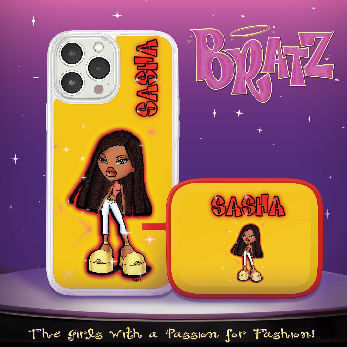 Bratz® Passion For Fashion HD Apple iPhone 12 Mag-Safe Phone Case and AirPods Pro Combo Package