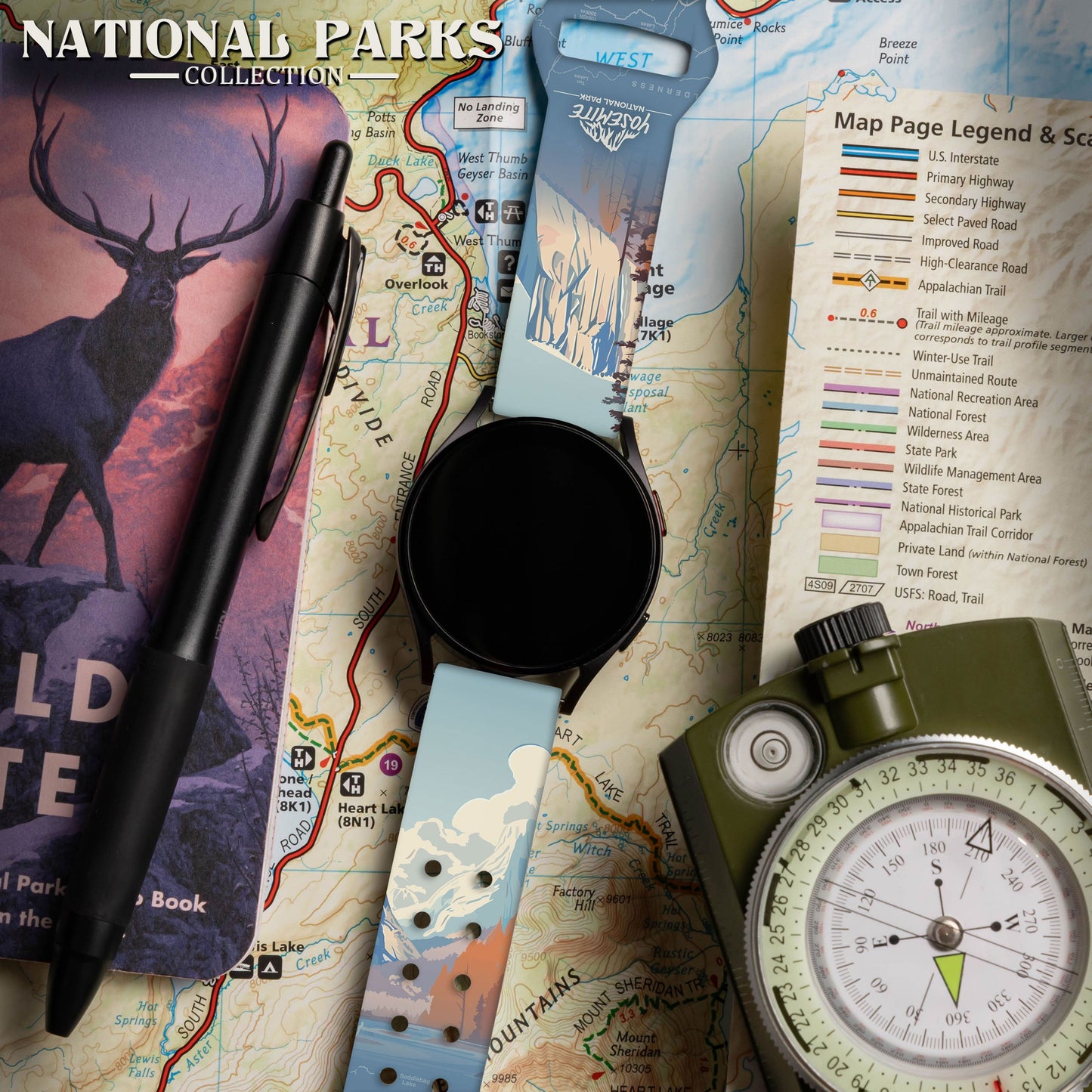 National Parks Yosemite HD Watchband for Samsung, Garmin, Fossil, and More