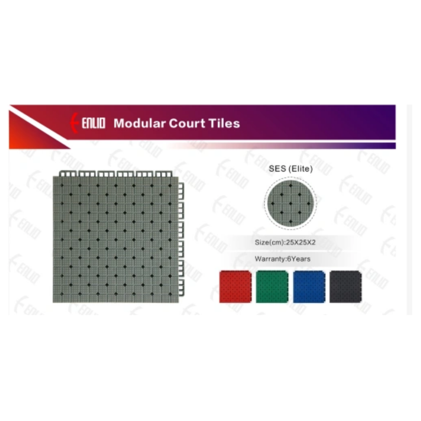 USA Enlio Official Olympic 3X3 Basketball Court – FIBA Certified – 20' x 20' Pro Kit