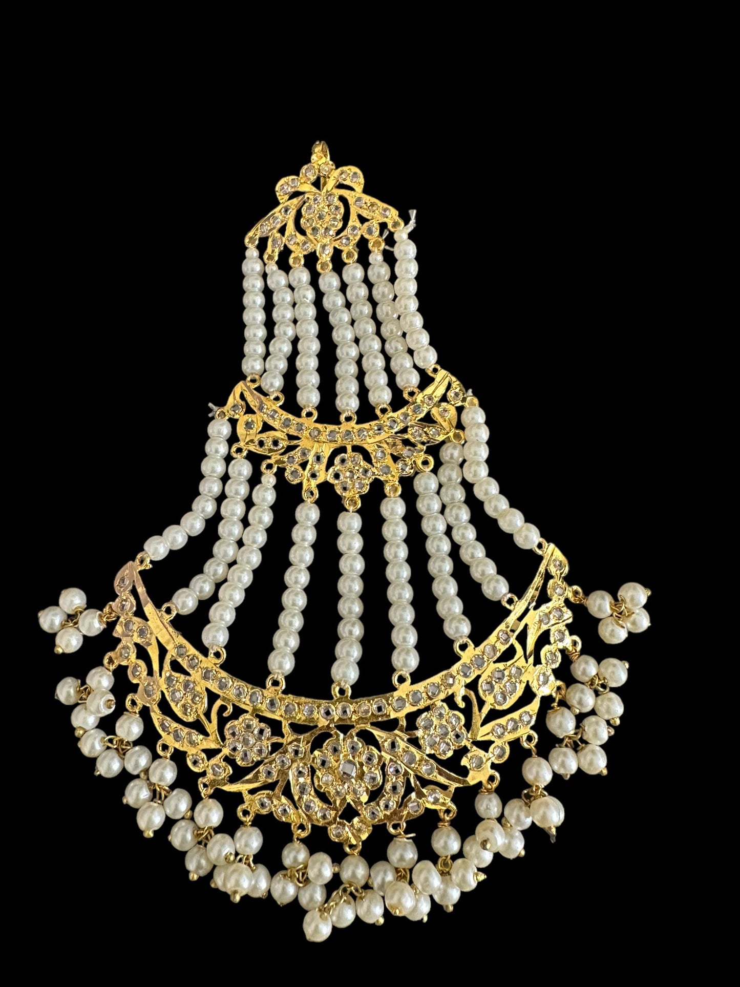 Insia gold plated pearl jhoomar ( SHIPS IN 3 WEEKS )