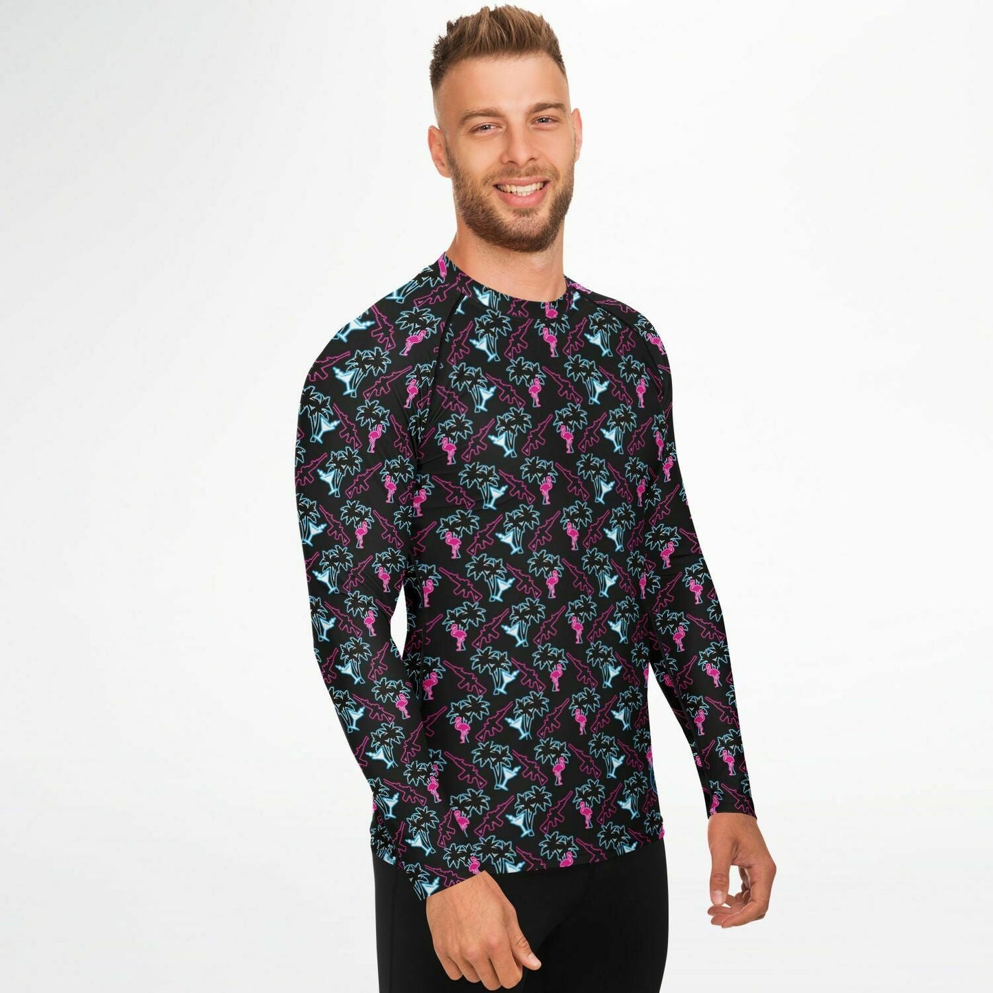 Rad Palm Neon Attack Rash Guard