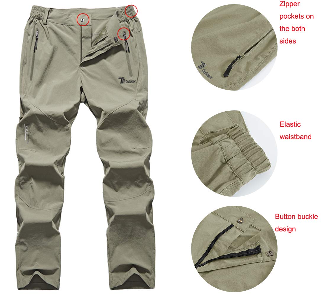 Gopune Women's Outdoor Lightweight Quick Dry Sportswear Water Resistant Hiking Pants with Pockets (Army Green,XS)